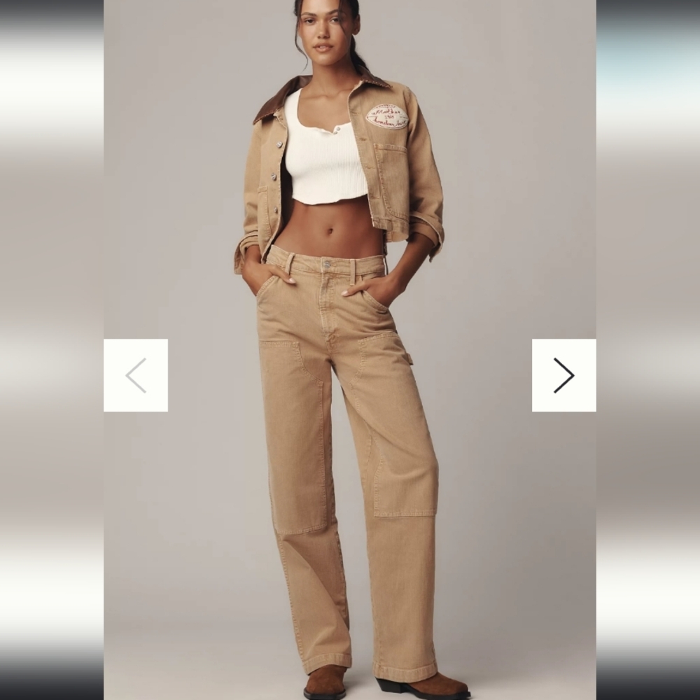 Nwt MOTHER Bee's Knees Stud Finder Wide-Leg Pants